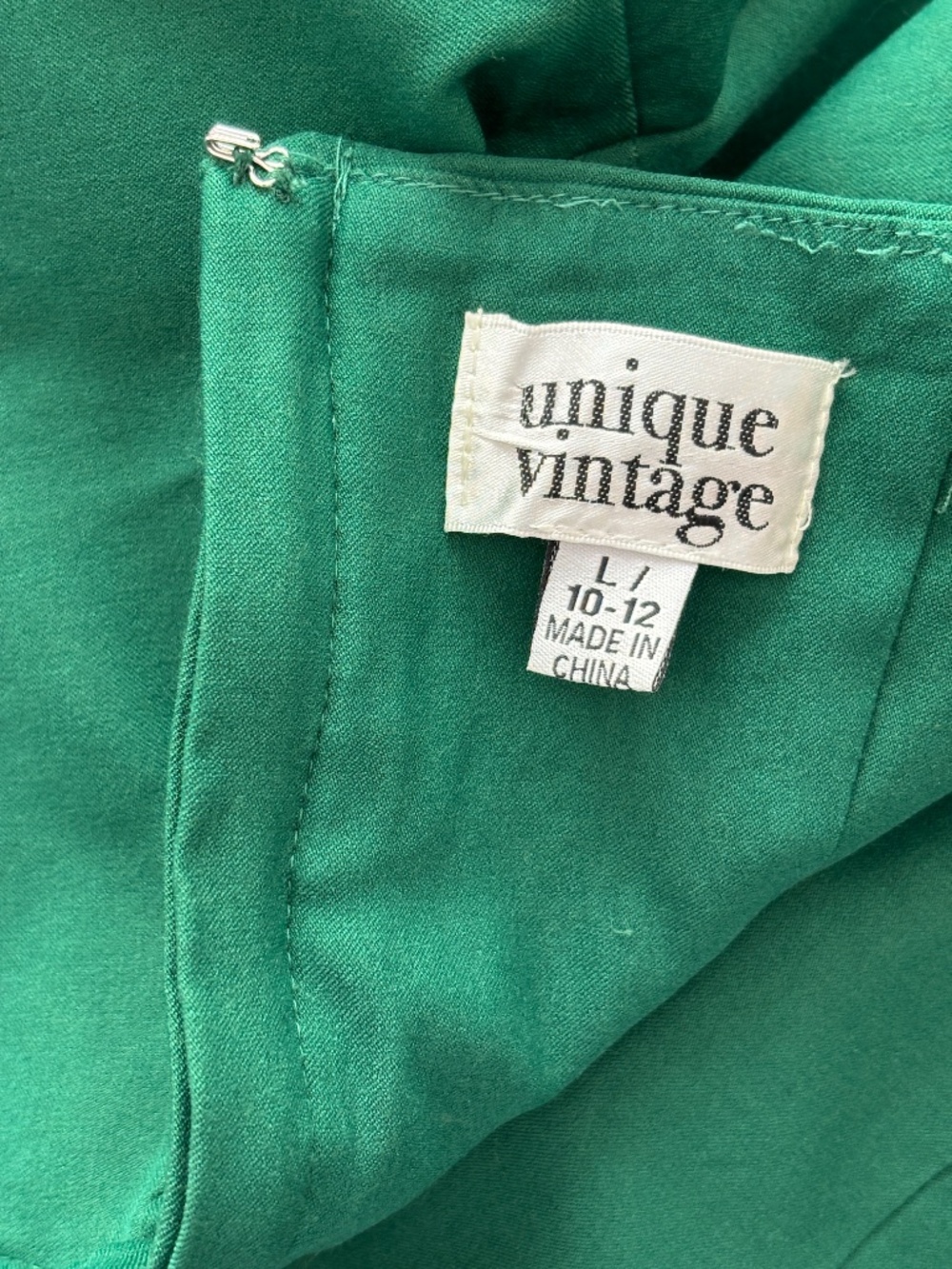 Unique Vintage Halter Swing Dress - Emerald Green Size L - Picture 11 of 13